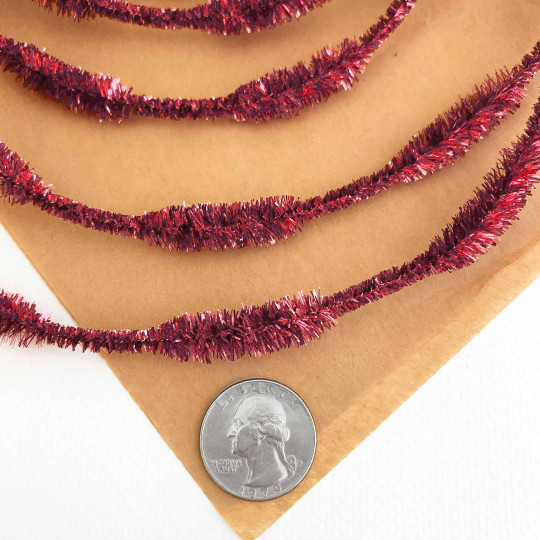 Petite 2-1/2" Bump Chenille for Beards and Arms in Metallic Rose Pink ~ 1 yd. (15 bumps)